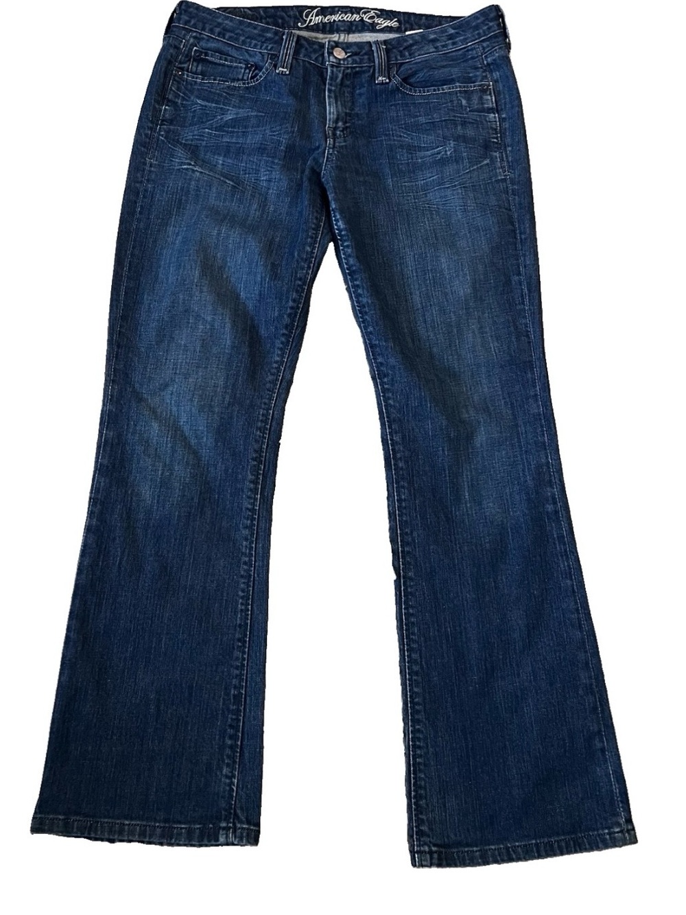 American Eagle Outfitters AE77 Dark Blue True Boot Jeans Size 8 Short